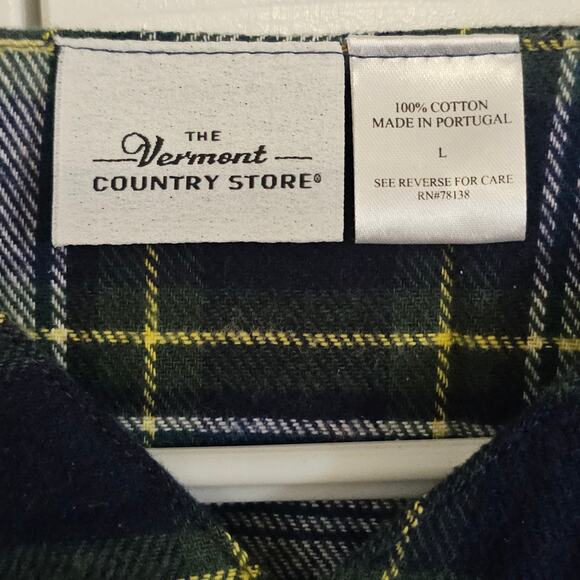 The Vermont Country Store Unisex Cotton Flannel Night Shirt Large Pajamas - Picture 2 of 8